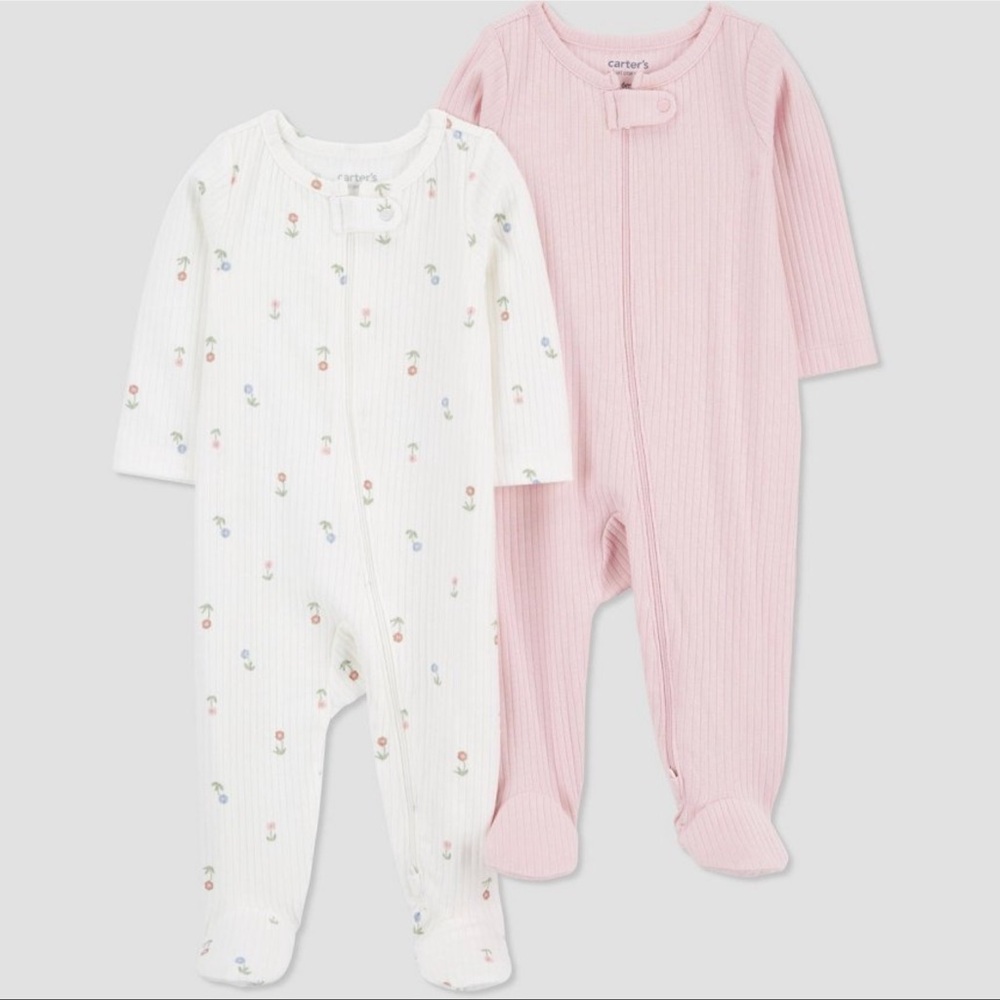 Carter's Pink and White Footies Set